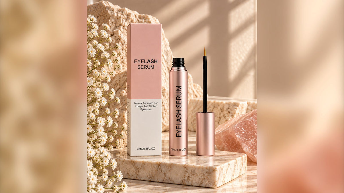 Meilleur sérum cils : flacon du sérum de croissance des cils Dreameyes avec son pinceau fin et sa boîte